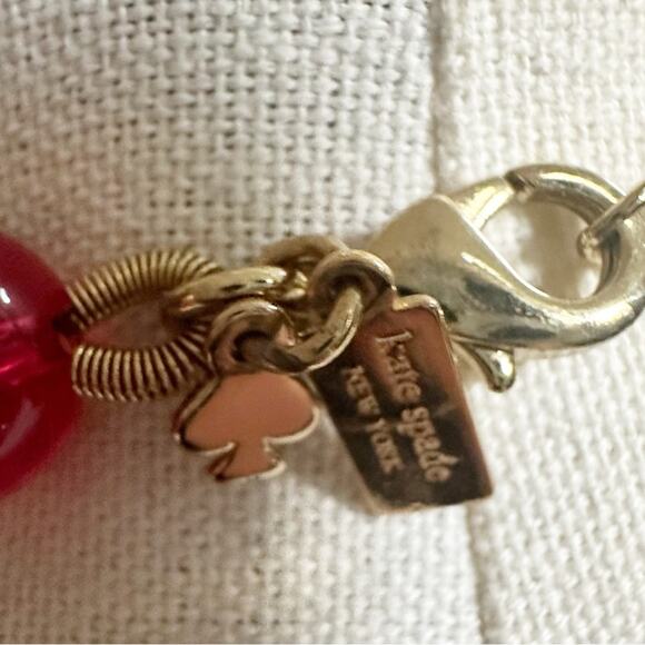 Kate Spade Ruby Red Lucite Necklace Beaded Bead Large Round Statement Maximalist - Picture 6 of 9